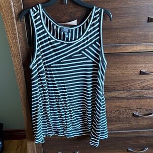 Chico's Black and White Striped Tank Top